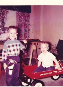 My younger brother Mike and I after Christmas circa 1960